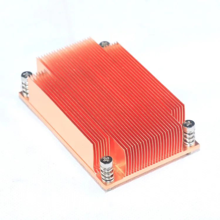 Customized passive copper extrusion rectangle extruded heatsink 1U