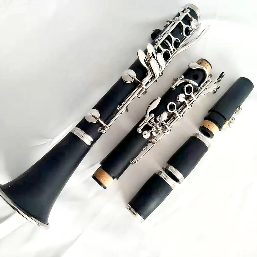 

Clarinet silver plated ABS 17 key Bb wind instrument, Black body