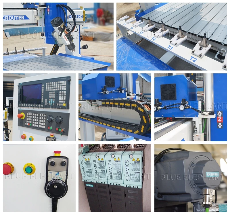 Factory Supply 1212 4 Axis Auto Tool Changer Cnc Router Foam with the Swing Spindle