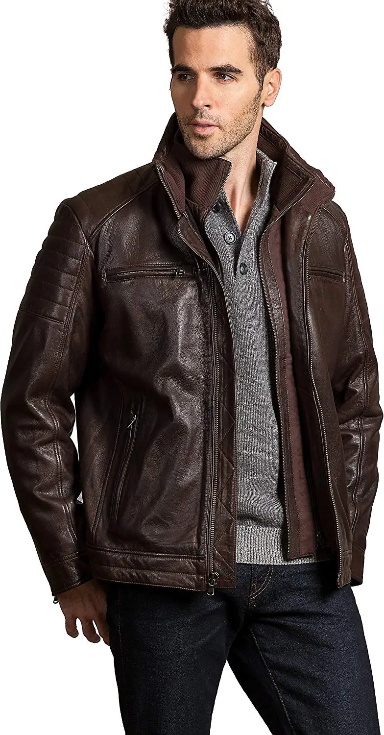 udo waxed lambskin leather moto jacket