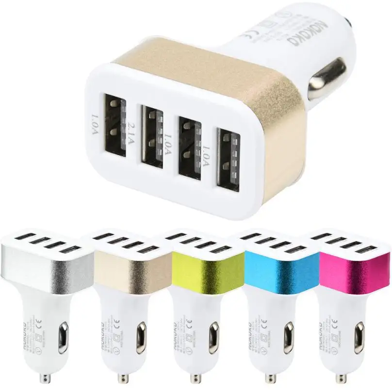 

Factory price universal portable 5v 5.1a 4 multi usb ports smart car charger for iphone 5s 6s 8x, Black gold silver red blue