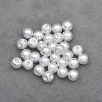 

8 10 12 mm White Pearl Buttons Sewing Rhinestone Button Decorative Round Button Plastic Pearl Appliques for Jeans Clothes