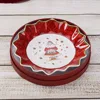 Christmas Xmas Red Polygon Shape Dishwasher Food Safe Snack Serving Plate