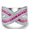 Women luxury cubic zirconia jewelry Two-tone Color 18k white gold fashion shaped engagement ring and wedding bands YG011