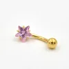 Fashion Shinny Cubic Zircon Belly Button Rings Piercing Gold Plated Star Navel Bars Stud Piercings For Sexy Girls