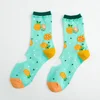 Ladies cotton Korean fruit double layer socks fiberglass lemon socks 2019 summer