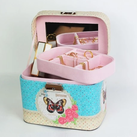 

Portable Mini PU leather Makeup Box Cosmetic Kit Beauty Case