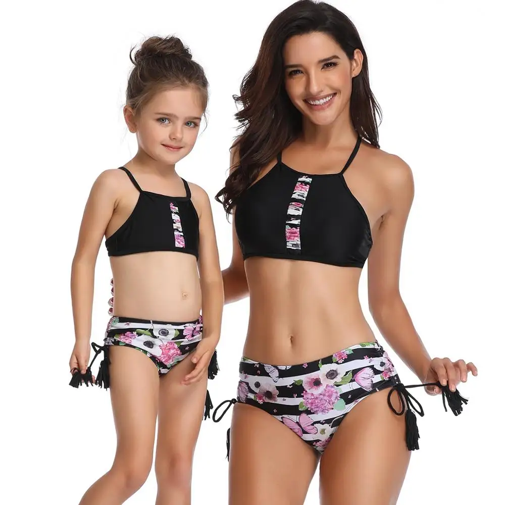 

Custom parent child swimsuit kids bikini woman swimwear bathing suit women swimwear family swimwear