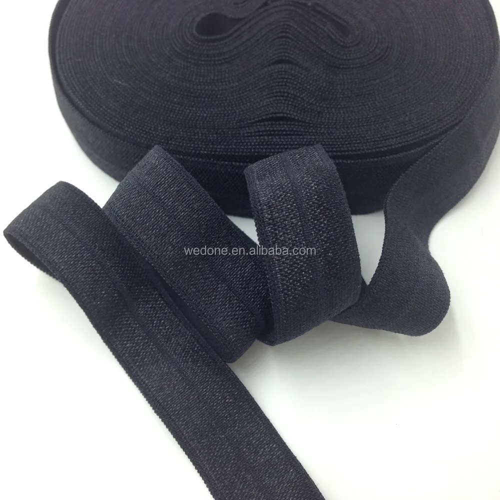 

Solid Black Fold Over Elastic 5/8" FOE Ribbon for DIY Headwear Hair Accessories 101colors Available 100yards/lot