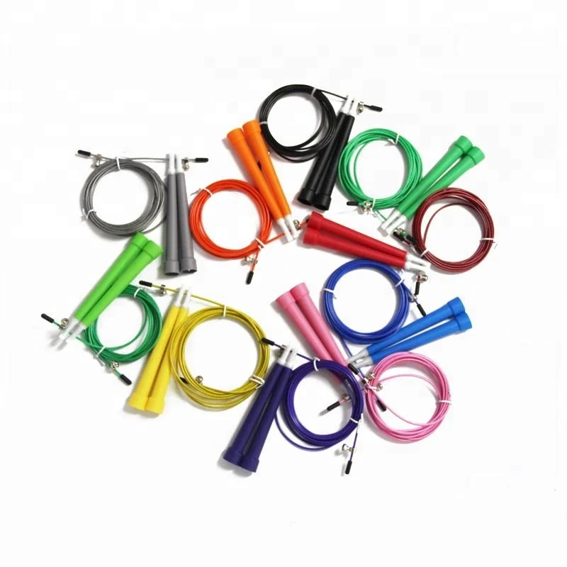

High Quality 3m Adjustable Steel Cable Wire Speed Jump rope, Green,black,red,orange,yellow, blue,pink...