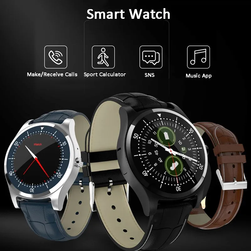 Round Smartwatch Bluetooth Gps Digital Sport Fitness Tracking Android