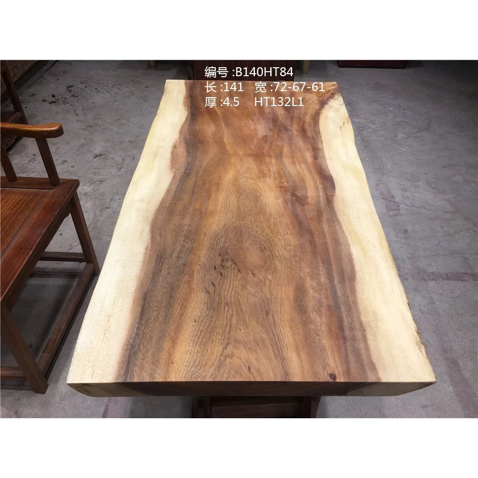 
China Factory Customize Live Edge Solid Wood Slab Dining Table 