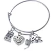HUSURU Jewelry Eco-friendly Zinc Alloy Metal Craft Graduates Diploma Hat Cap Expandable Wire Bangles Back To School Graduation