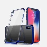 

Electroplating soft TPU Phone Case for iPhone XS MAX Clear Transparent Ultra Thin Slim Flexible Back Cover for Apple 6.5 inch