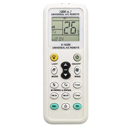 

Air Conditioner Remote AC Control LCD Universal Conditioning Controller 1000 in 1, White