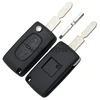 For Peu 406 blade 2 buttons flip remote car key shell(NE78 Blade - 2Button - No battery place) (No Logo)
