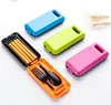 Kids's Gift PVC Spoon Fork Chopsticks Plastic Cutlery Set Flatware Sets Travel Camping Picnic Kit Portable Tableware