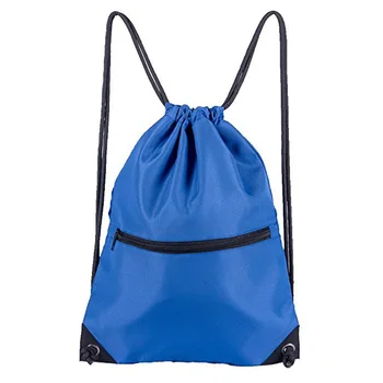 With Front Zipper Pocket Waterproof Nylon Drawstring Bag Product On With Front Zipper Pocket Waterproof Nylon Drawstring Bag Product On