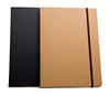 Durable Stitching Lay Flat A5 Black Card Kraft Paper Notebook With Elastic Band