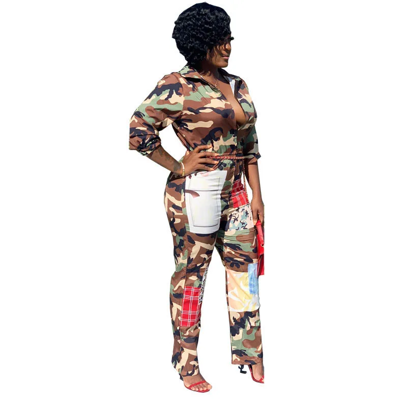 

Hight Quality Casual Camouflage Printed Jumpsuit