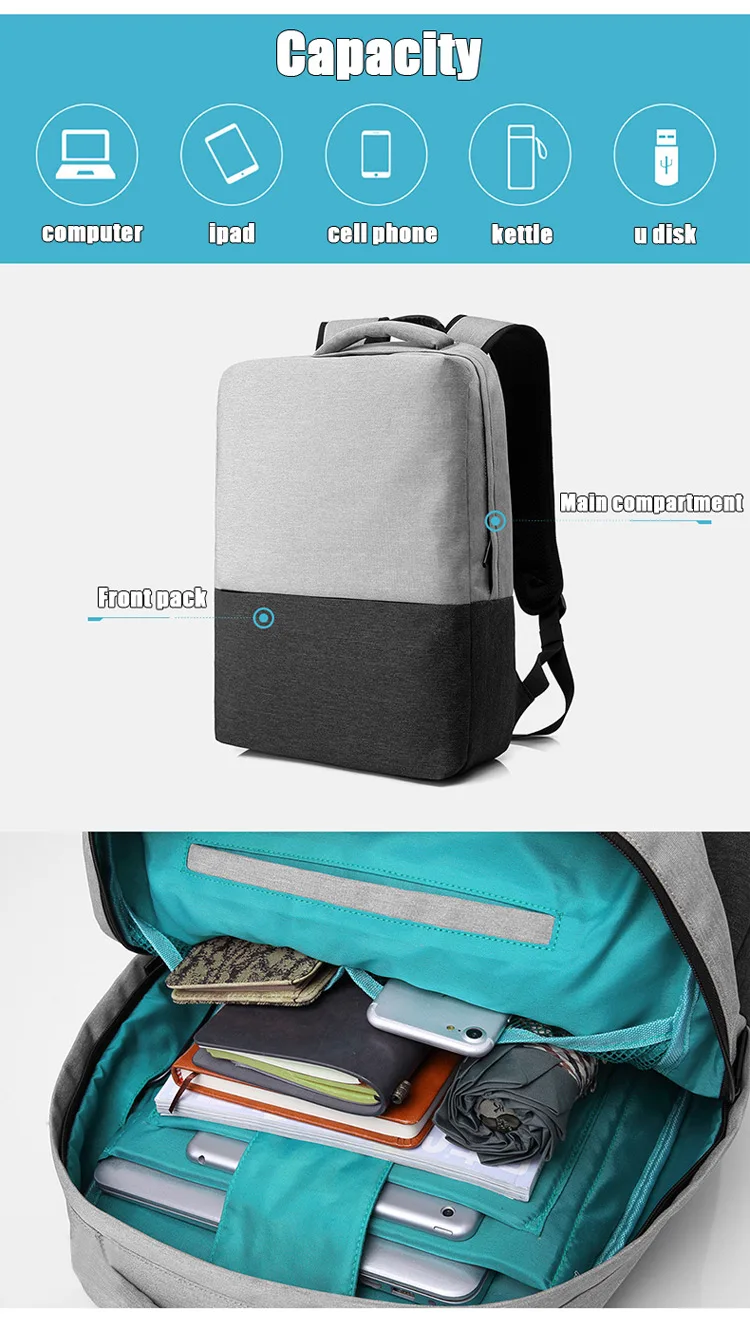 Elegant design stylish 15 inches anti theft waterproof Oxford business back pack rucksack laptop bags backpack
