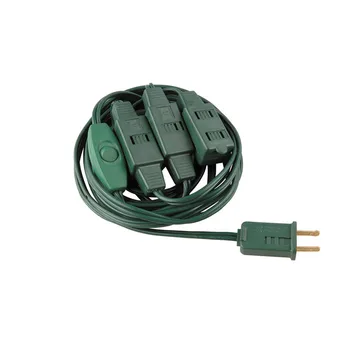 9 Outlet Green Christmas Tree Extension Power Cord With Switch - Buy ...