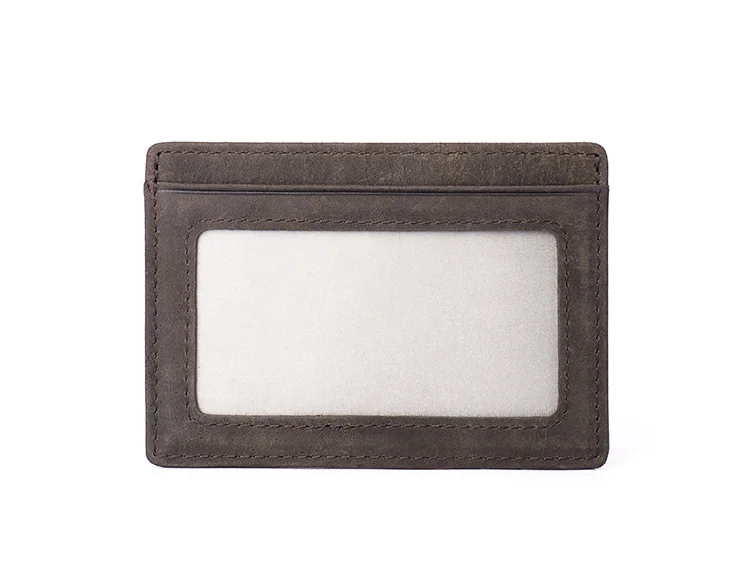 DIDE OEM Small Size Business Custom Genuine Leather Man ID Credit Card Holder