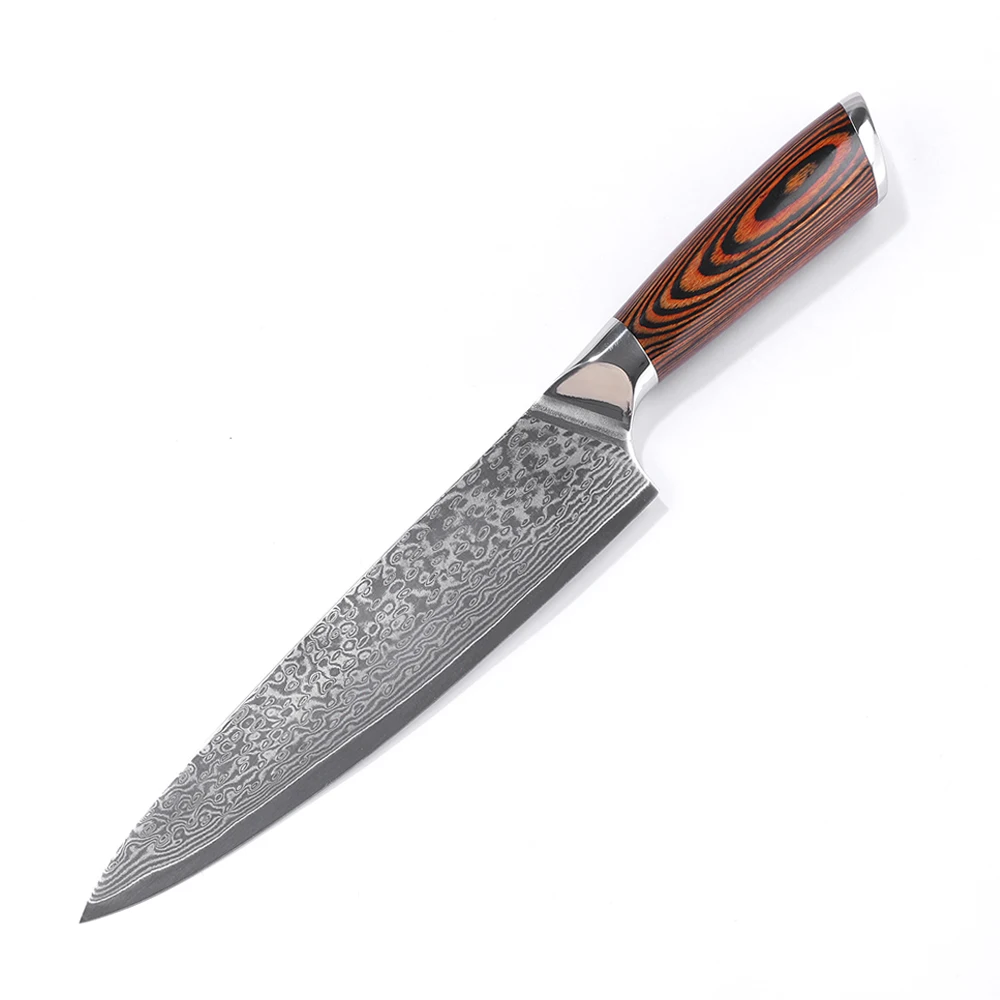 

VG-10 Damascus Steel 8inch Chef Knife 67 Layers Kitchen Knife with Pakka Wood Handle