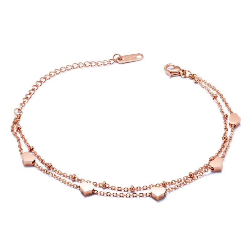 

Fashion Compact Women's Jewelry Plated 18K Rose Gold Charm Bracelet