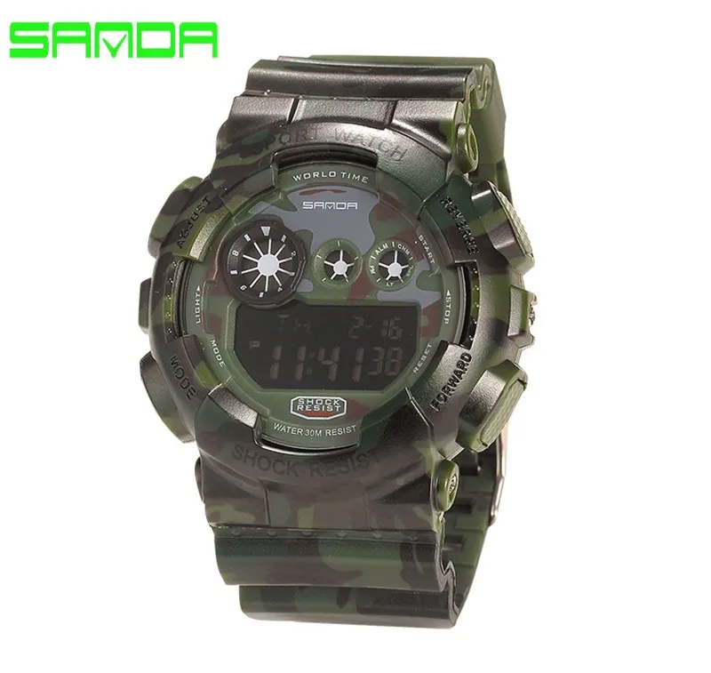 

2018 new g style sports watches military Camouflage digital led clock shock 30m waterproof diver sanda 289 watch relojes men hot