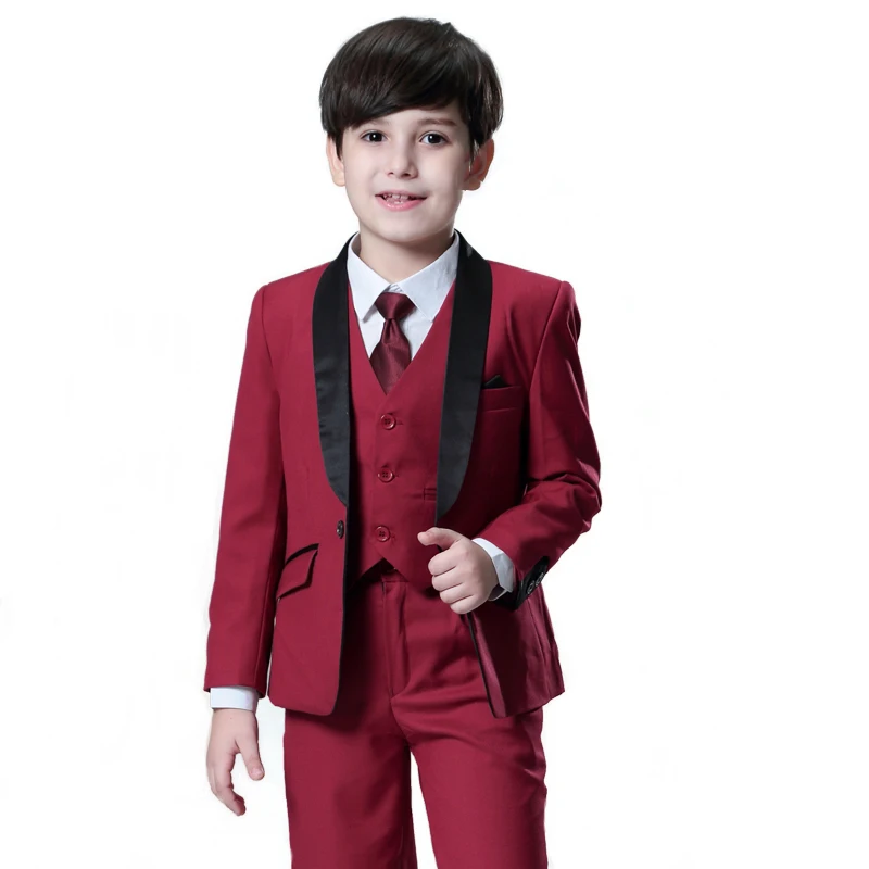 Nimble China Wholesale Formal Wine Boys Suit Nimble Children Formal Suits Wedding Suits Gentleman Clothing Sets