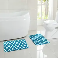 

New arrival 2 piece fashion washable water absorbent fast dry anti-slip mat bathroom