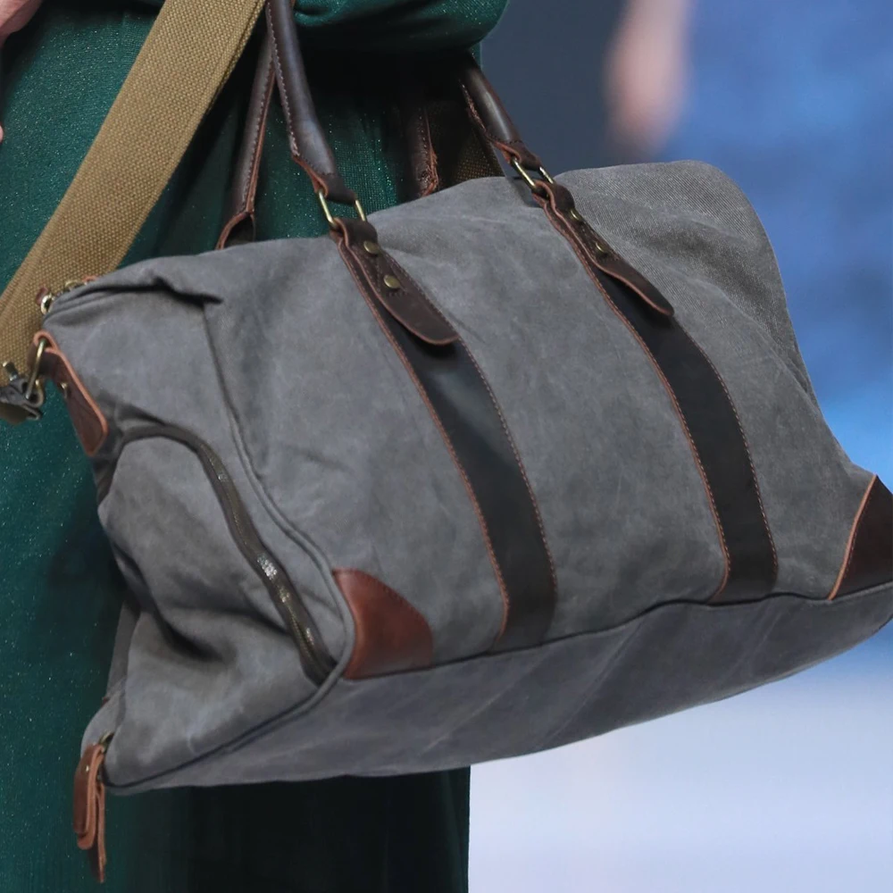 Yd 2179 Active Leisure Travel Bag Water Resistant Overnight Holdall Vintage Weekend Mens Sport Canvas Duffle Bags
