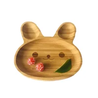 

2019 100% Nature Bamboo Baby Divided Plate for Kids Dinnerware Set Bunny Plates-S
