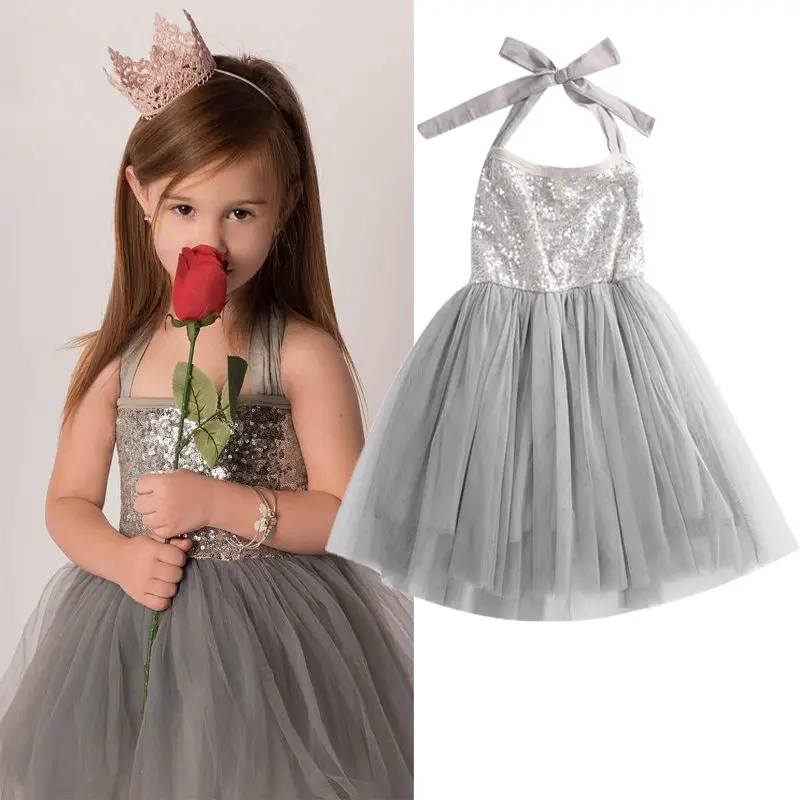 2016 Baby font b Children b font Girl Sequins Tulle Cute font b Dress b font