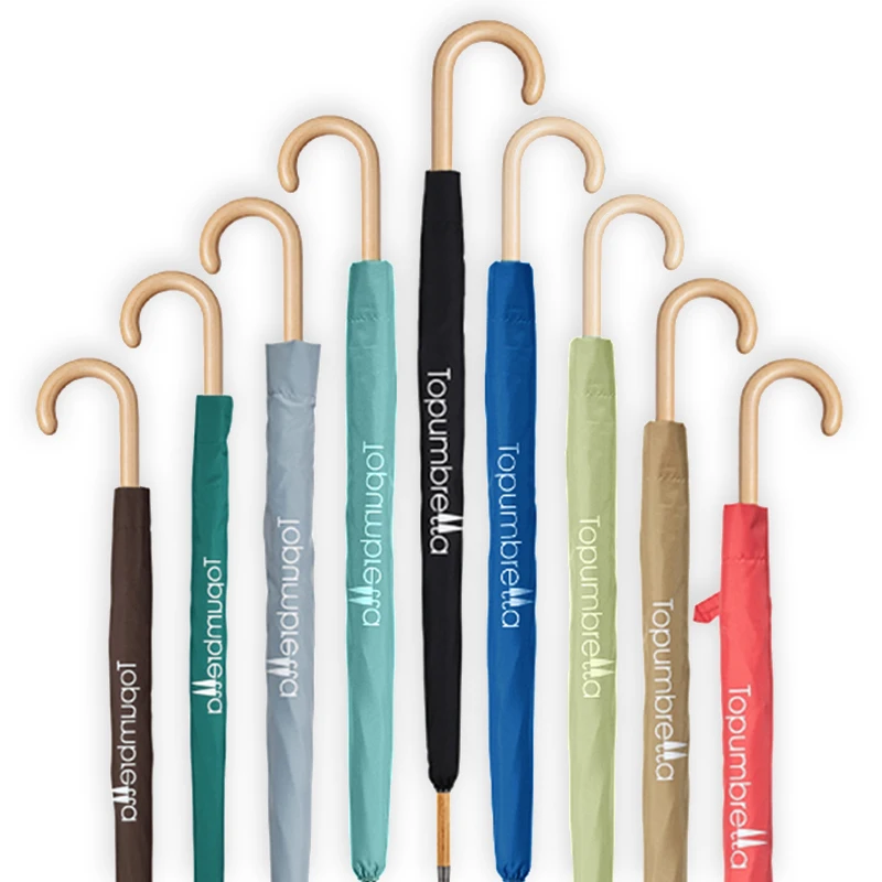 

Topumbrella High Quality Classic Wooden Walking Stick Rain Umbrella, N/a