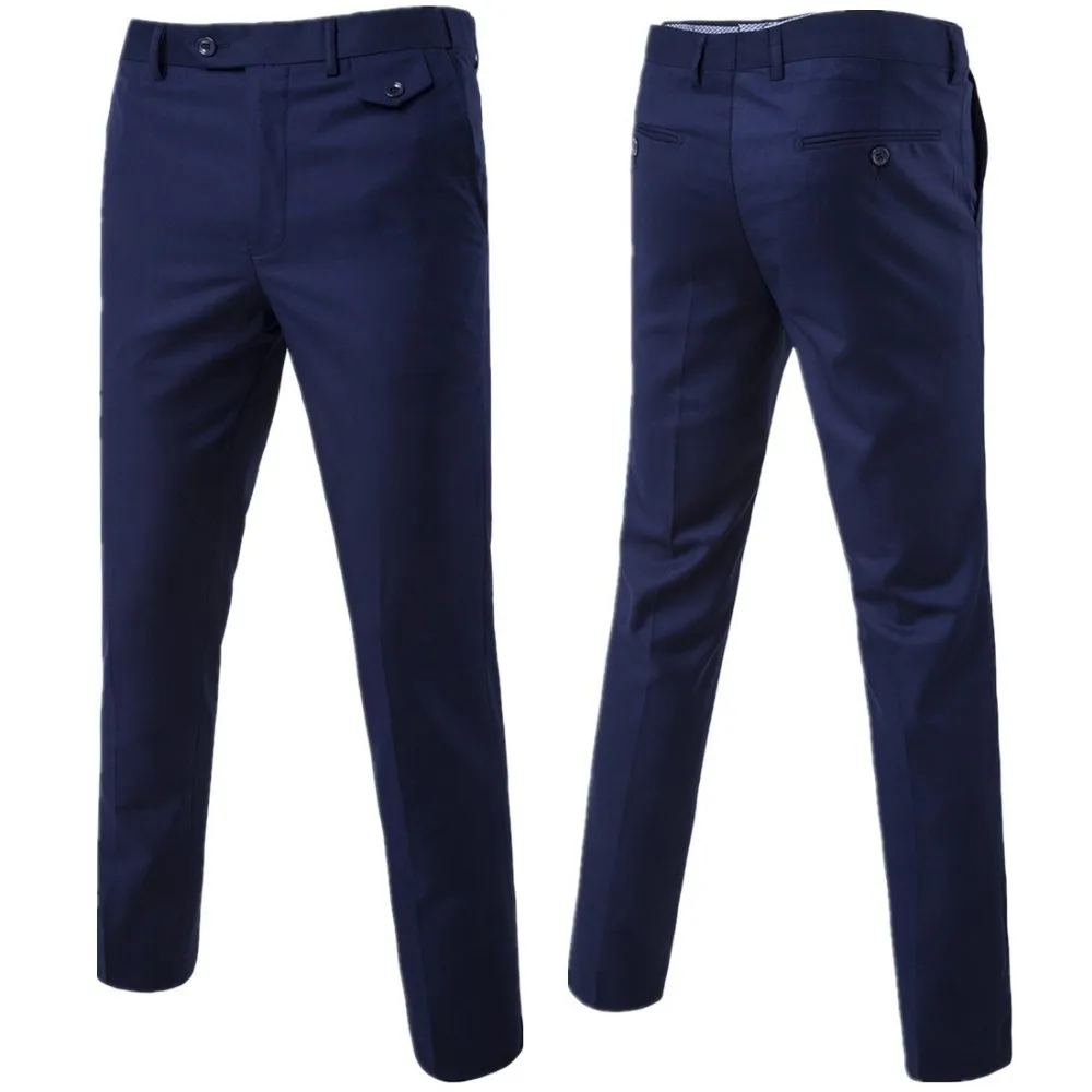 New Men's Classical Fashion Solid Color Business Casual Dress Pants ...