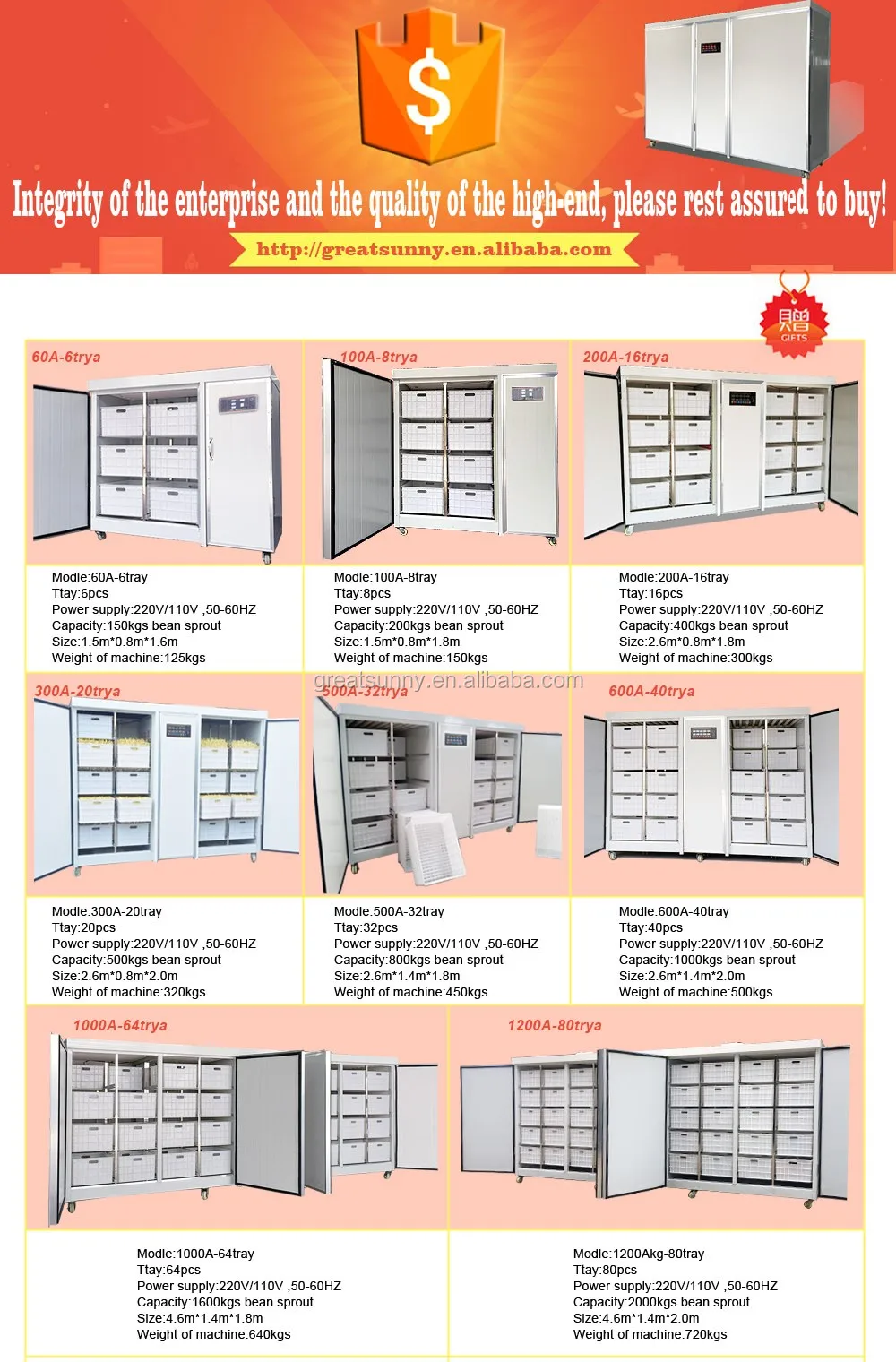 
Ozone sterilization /bean sprout growing machine /automatic mung bean sprout machine 