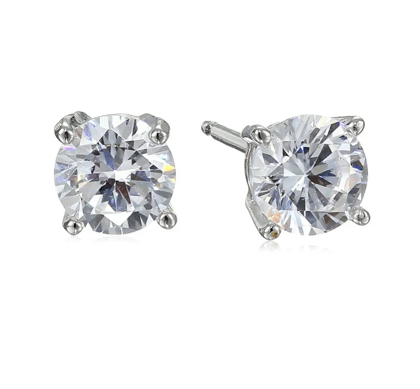 

Free Sample 2018 Cute Single Stone Simple Earring Designs White Round Zirconia 925 Silver Earring Stud, N/a