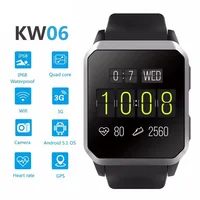 

KingWear KW06 Android Smart Watch 3G IP68 waterproof for Men Heart Rate Monitor SIM Card 5.1 512MB+8GB MTK6580 Smartwatch