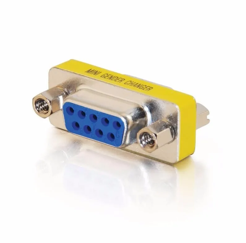 1x DB9 RS232 9 Pin Male To Male Mini Gender Changer Convertor Adapter Connector