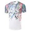 Wholesale new raindrops water drops paint ink effect round neck 3D short sleeve men's T shirt