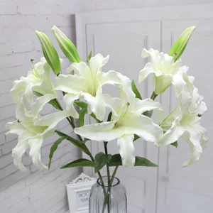 king brand wholesale pu real touch white artificial lily flower