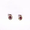 small round fashion jewelry women silver stud earring with amethyst cz stone