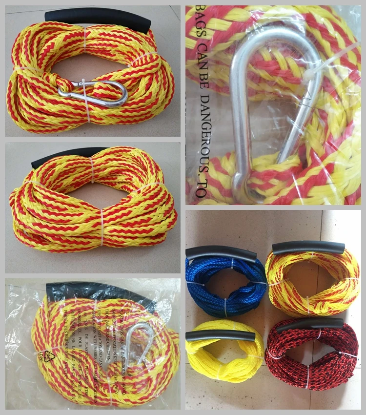 Nylon/pe Towable Tube Accessories Tow Rope With Stainless Snap Hook