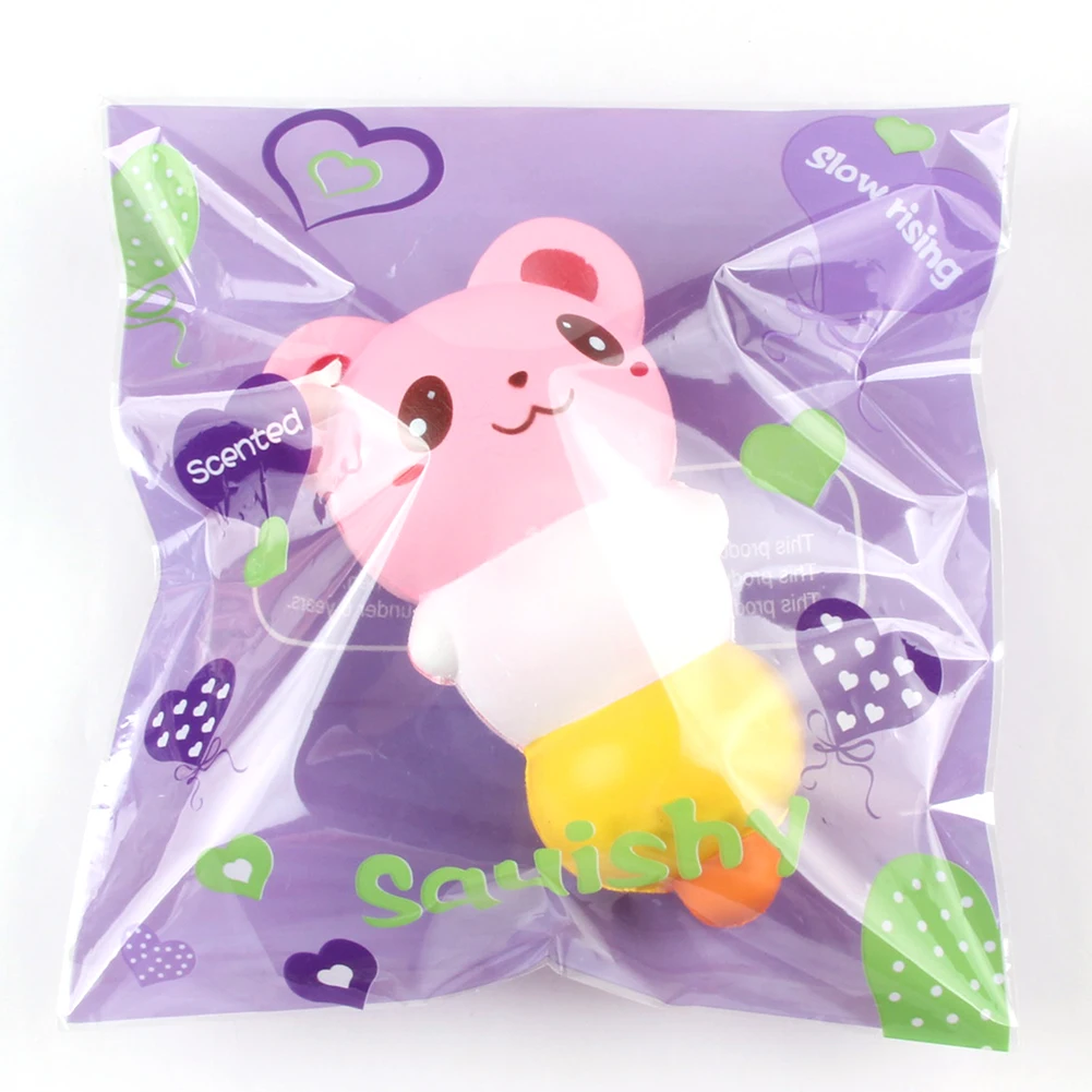 new design funny cute pink bear squishy toys animal squishy cute squishies PU soft toys for stress reliever