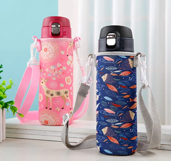 Custom Neoprene Insulated Hot Water Bottle Thermal Carry Holder Cooler Bag With A Adjustive