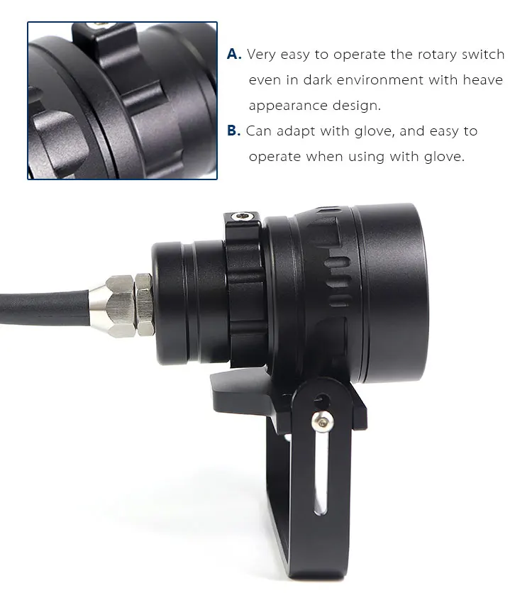 Cave Diving Himax H01 Slim 3500lumen Dive Canister Light With Goodman