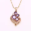 31735 Wholesale flower design jewelry pendant, rose gold plated pendant jewelry, fashion quartz crystal pendant