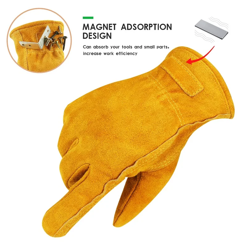 
Wholesale industrial cow leather work safety gloves 